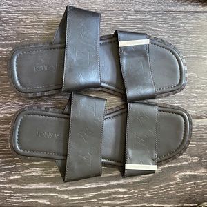 Louis Vuitton Black Leather Sandals